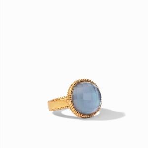 Julie Vos Fleur de Lis Ring Slate Blue